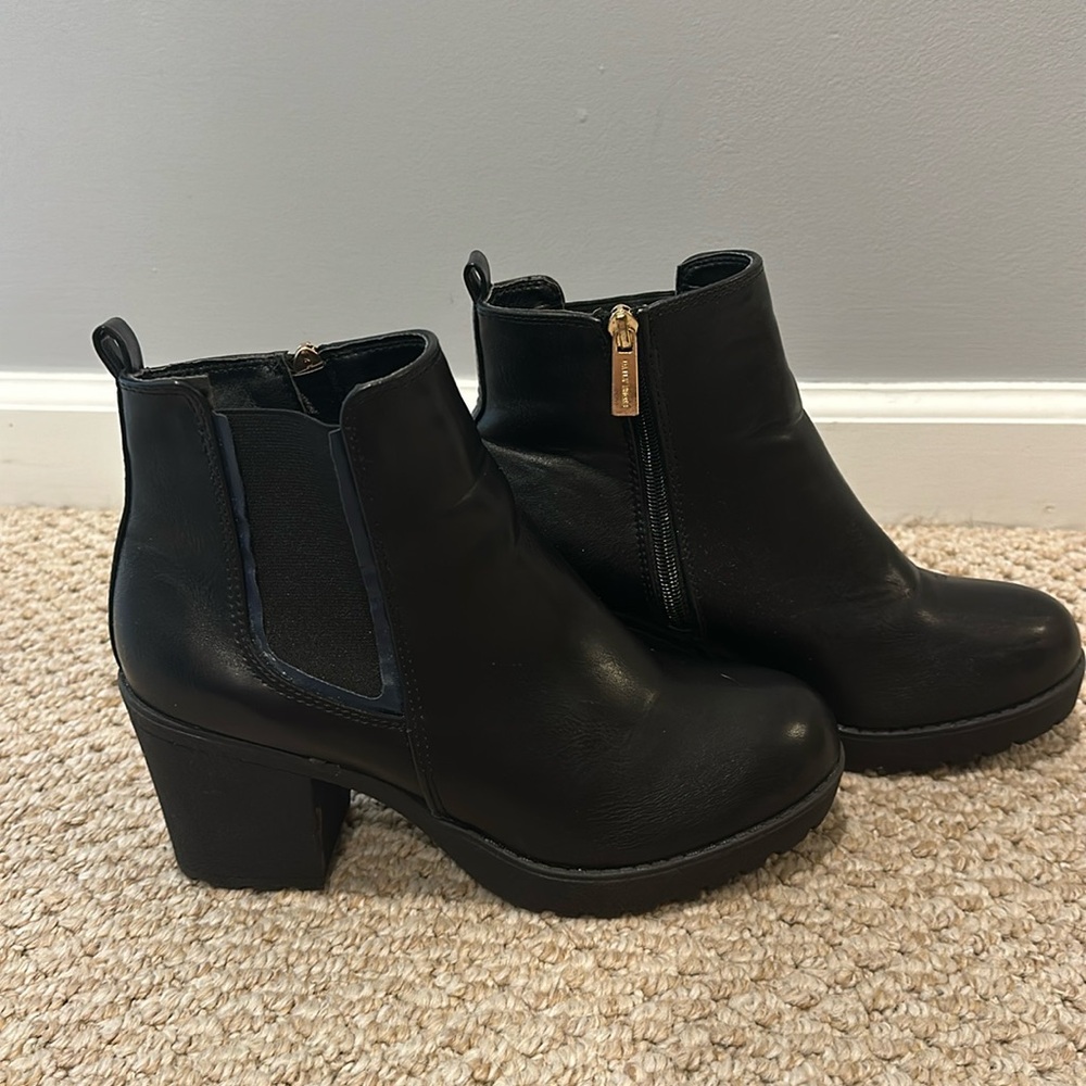 Black heeled ankle booties